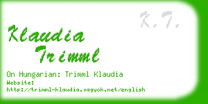 klaudia trimml business card